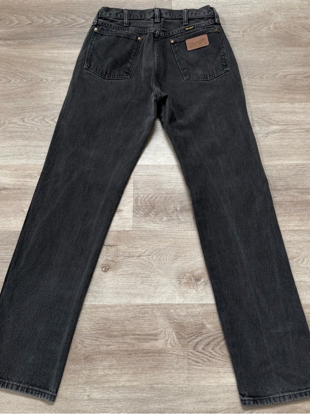 Vintage Wrangler 13MWZ USA Made Black Jeans Cowboy Cut Western ACTUAL SZ 28x32